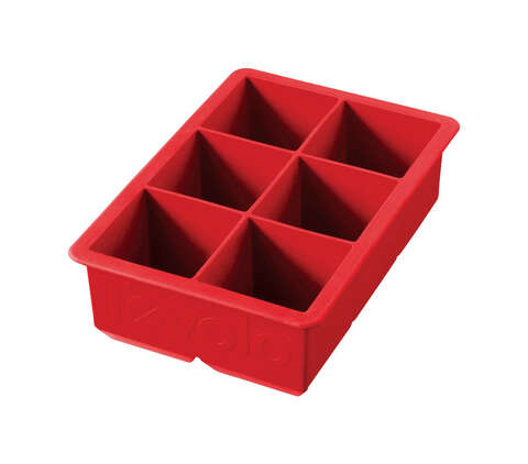 Tovolo Candy Apple Red Silicone King Cube Ice Tray, Pack of 6