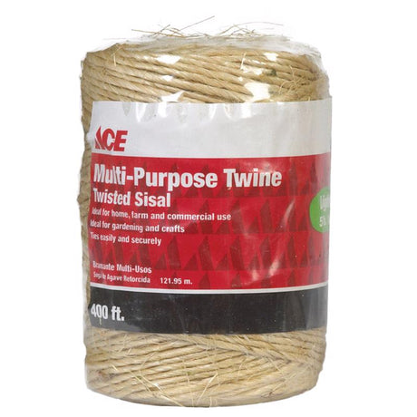 Ace 400 ft. L Brown Twisted Sisal Twine, Pack of 6