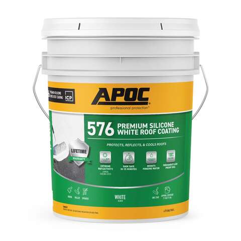 APOC Gloss Bright White Silicone Roof Coating 5 gal