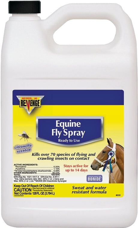 Bonide 46181 Equine Fly Spray, Liquid, Light Yellow, Characteristic, 1 gal Can Pack of 4