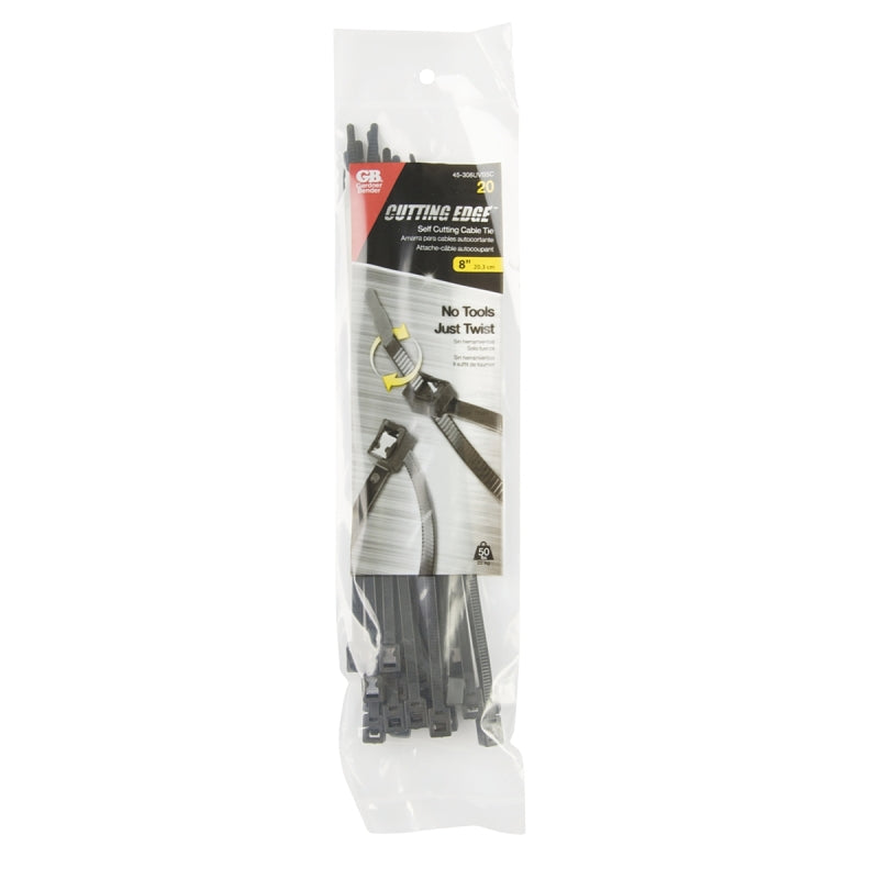 Gardner Bender 45-308UVBSC Cable Tie, Double-Lock Locking, 6/6 Nylon, Black