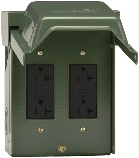 GE U012010GRP Power Outlet, 20 A, 120 V, NEMA: 3R, Green