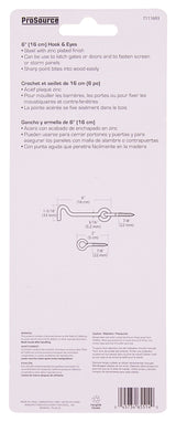 ProSource LR-420-PS Gate Hook and Eye, 3/16 in Dia Wire, Steel