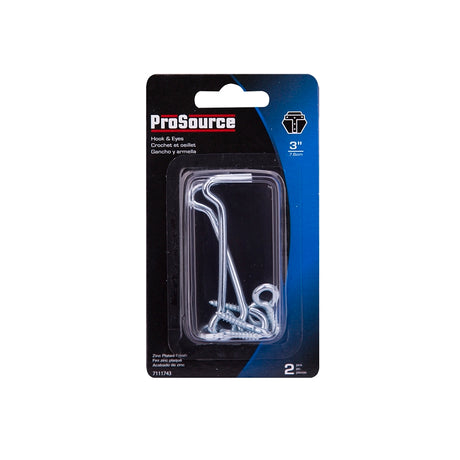 ProSource LR-409-PS ate Hook and Eye, 5/32 in Dia Wire, Steel