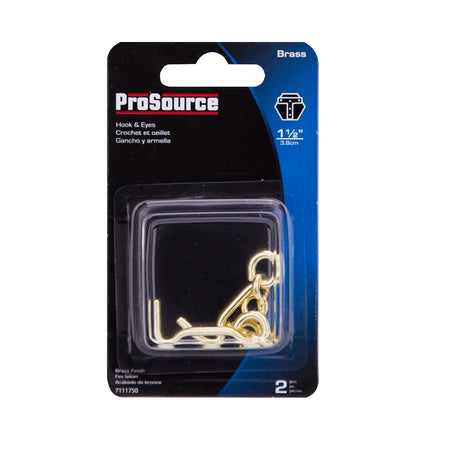 ProSource LR-414-PS Gate Hook and Eye, 1/8 in Dia Wire, Solid Brass