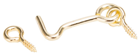 ProSource LR-414-PS Gate Hook and Eye, 1/8 in Dia Wire, Solid Brass