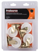 ProSource JC-B12-PS Swivel Caster, 1-5/8 in Dia Wheel, 5/8 in W Wheel, Plastic Wheel, White, 50 lb