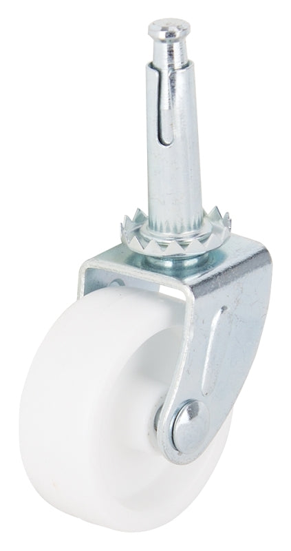 ProSource JC-B15-PS Swivel Caster, 1-5/8 in Dia Wheel, 1-5/8 in W Wheel, White, 50 lb