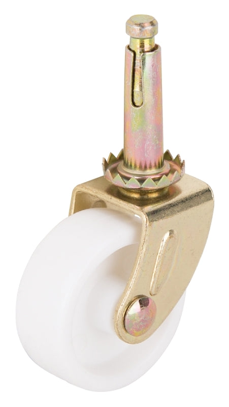 ProSource JC-B16-PS Swivel Caster, 1-5/8 in Dia Wheel, 1-5/8 in W Wheel, White, 50 lb, Steel Housing Material