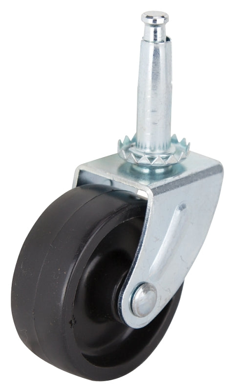 ProSource JC-B22-PS Swivel Caster, 2 in Dia Wheel, 2 in W Wheel, Black, 60 lb, Steel Housing Material