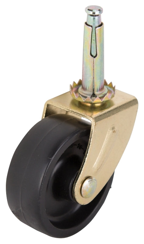 ProSource JC-B23-PS Swivel Caster, 2 in Dia Wheel, 2 in W Wheel, Black, 60 lb, Steel Housing Material