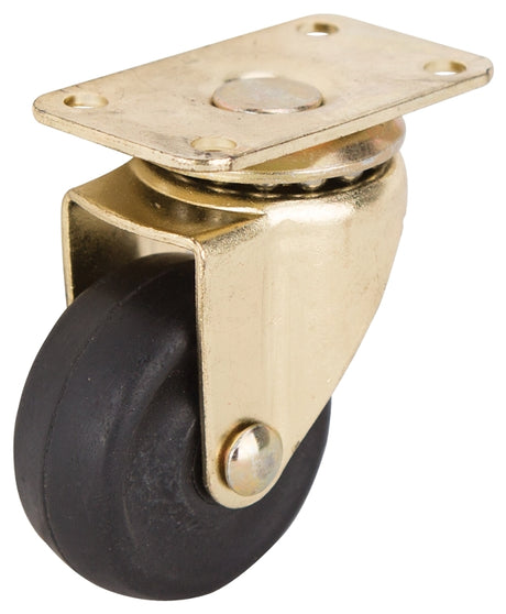 ProSource JC-D01-PS Swivel Caster, 1-5/8 in Dia Wheel, 5/8 in W Wheel, Rubber Wheel, Black, 70 lb