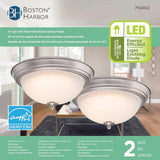 Boston Harbor ZD13-BN-C Ceiling Light Fixture, 0.17 A, 120 V, 20 W, 2-Lamp, LED Lamp, 1500, 3000 K Color Temp