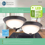 Boston Harbor ZD13-BR-C Ceiling Light Fixture, 0.17 A, 120 V, 20 W, 2-Lamp, LED Lamp, 1500, 3000 K Color Temp