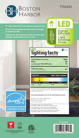 Boston Harbor ZD13-BR-C Ceiling Light Fixture, 0.17 A, 120 V, 20 W, 2-Lamp, LED Lamp, 1500, 3000 K Color Temp