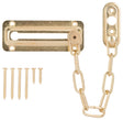 ProSource 807277-PS Chain Door Guard, 3-3/8 in L, 2 in W, 6 in H, Steel, Polished Brass