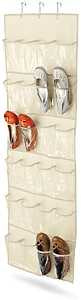 Honey-Can-Do SFT-01256 Shoe Organizer, 21 in W, 57 in H, Canvas, Beige, Pack of 10