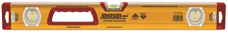 Johnson 1717-2400 Box Level, 24 in L, 3-Vial, Non-Magnetic, Aluminum, Yellow, Pack of 2