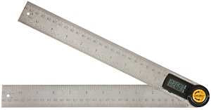 Johnson 1888-1100 Angle Locator and Ruler, Functions: Metric, SAE, 0 to 360 deg, Digital, LCD Display, Stainless Steel