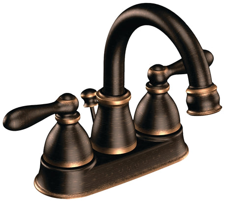 Moen Caldwell Series WS84667BRB Bathroom Faucet, 1.2 gpm, 2-Handle, Metal, Mediterranean Bronze, Lever Handle