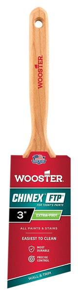 Wooster 4410-3 Paint Brush, 3 in W, 3-3/16 in L Bristle, Synthetic Bristle, Sash Handle