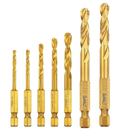 DEWALT IMPACT READY Series DD5157 Drill Bit Set, 7-Piece, Steel, Titanium-Coated