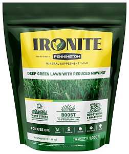 Ironite 100519429 Lawn Fertilizer, 3 lb Bag, Solid, 1-0-1 N-P-K Ratio