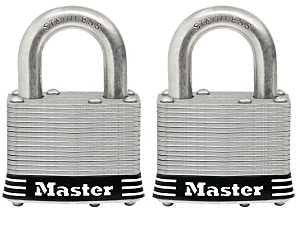 Master Lock 5SSTHC Keyed Padlock Set, Keyed Alike Key, 3/8 in Dia Shackle, 1 in H Shackle, Stainless Steel Shackle