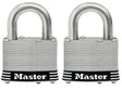 Master Lock 5SSTHC Keyed Padlock Set, Keyed Alike Key, 3/8 in Dia Shackle, 1 in H Shackle, Stainless Steel Shackle
