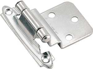 Amerock 1887611 Hinge, 3/8 in Inset, Self-Closing Close, Satin Nickel