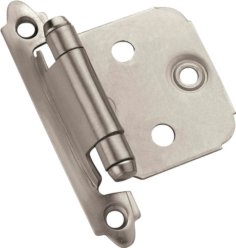Amerock 1887612 Cabinet Hinge, 3/8 in Inset, Satin Nickel, 2-3/4 in L x 2 in W, Variable Overlay Hinge, 10/PK