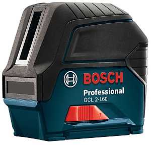 Bosch GCL 2-160 Cross-Line Laser with Plumb Points, 165 ft, +/-1/8 in at 33 ft Accuracy