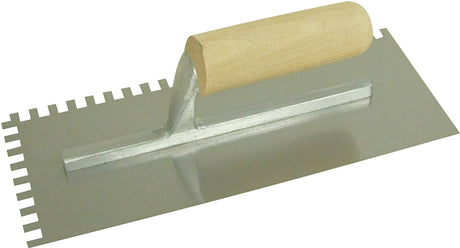 QLT 975 Trowel, 1/2 in W x 1/2 in D Notch, 11 in L, 4-1/2 in W, Square Notch, Straight Handle