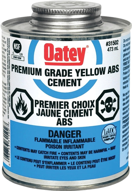 Oatey 48906 Premium Cement, 473 mL Can, Liquid, Yellow