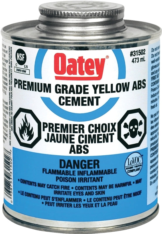 Oatey 48906 Premium Cement, 473 mL Can, Liquid, Yellow