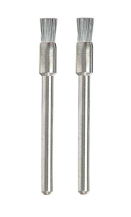 Dremel 443-02 Brush, 1/8 in Dia, 1/8 in Arbor/Shank, Straight Bristle, Carbon Steel Bristle