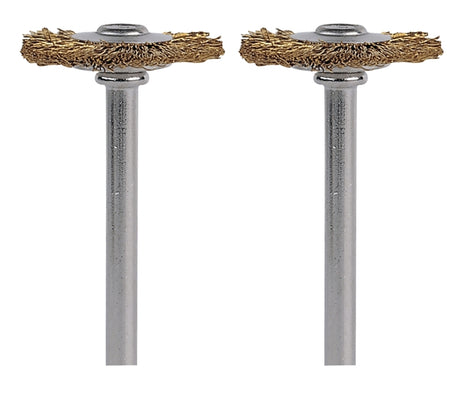 Dremel 535-02 Brush, 3/4 in Dia, 1/8 in Arbor/Shank, Crimped Bristle, Brass Bristle
