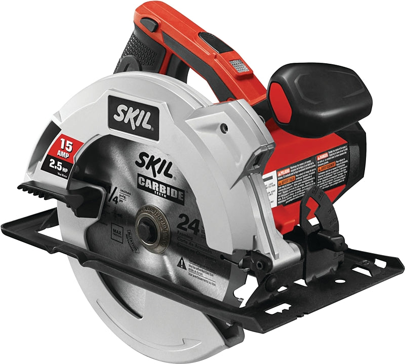 Skil 5280-01 Circular Saw, 15 A, 7-1/4 in Dia Blade, 5/8 in Arbor, 1.93 in at 45 deg, 2.43 in at 90 deg D Cutting