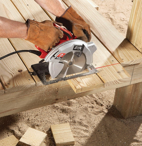 Skil 5280-01 Circular Saw, 15 A, 7-1/4 in Dia Blade, 5/8 in Arbor, 1.93 in at 45 deg, 2.43 in at 90 deg D Cutting