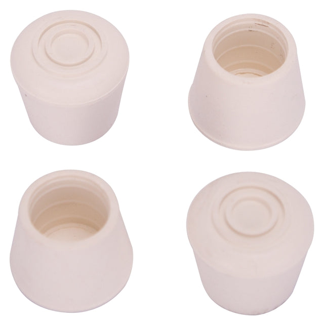 ProSource FE-50643-B Furniture Leg Tip, Round, Rubber, White, 3/4 in Dia, 0.76 in H, Pack of 20