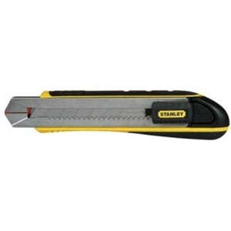FATMAX 10-486 Snap-Off Knife, 25 mm W Blade, Carbon Steel Blade, Ergonomic Handle, Black/Yellow Handle