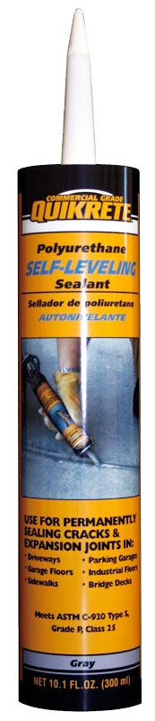 Quikrete 866032 Polyurethane Self-Leveling Sealant, Gray, 7 to 14 hr Curing, 40 to 95 deg F, 858 mL Tube, Pack of 6