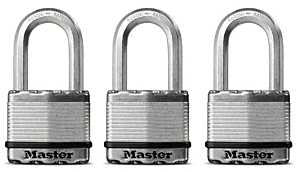 Master Lock Magnum Series M5XTRILHCCSEN Padlock, Keyed Different Key, 3/8 in Dia Shackle, 2 in H Shackle, Zinc