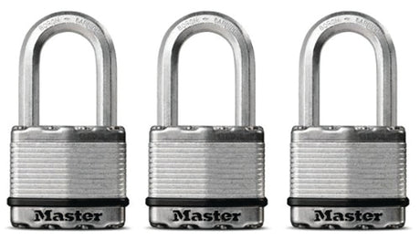 Master Lock Magnum Series M5XTRILHCCSEN Padlock, Keyed Different Key, 3/8 in Dia Shackle, 2 in H Shackle, Zinc