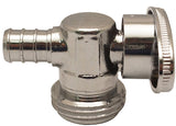 Apollo APXGHV1234 Garden Hose Valve, 1/2 x 3/4 in, Barb x MGHT, 200 psi Pressure, Brass Body, Chrome