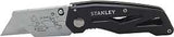 STANLEY 10-855 Utility Knife, 2-7/16 in L Blade, Aluminum Blade, Black/Gray Handle