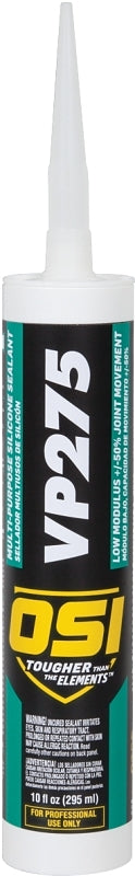 OSI VP275 1493958 Silicone Sealant, Clear, 7 to 14 days Curing, -5 to 170 deg F, 10 fl-oz Cartridge