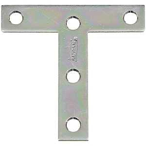 National Hardware V116 Series N113-704 T-Plate, 3 in L, 0.07 in Thick, Steel, Zinc