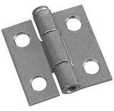 National Hardware N141-606 Narrow Hinge, 1 in W Frame Leaf, 0.045 in Thick Frame Leaf, Cold Rolled Steel, Zinc, 7 lb