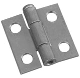 National Hardware N141-606 Narrow Hinge, 1 in W Frame Leaf, 0.045 in Thick Frame Leaf, Cold Rolled Steel, Zinc, 7 lb